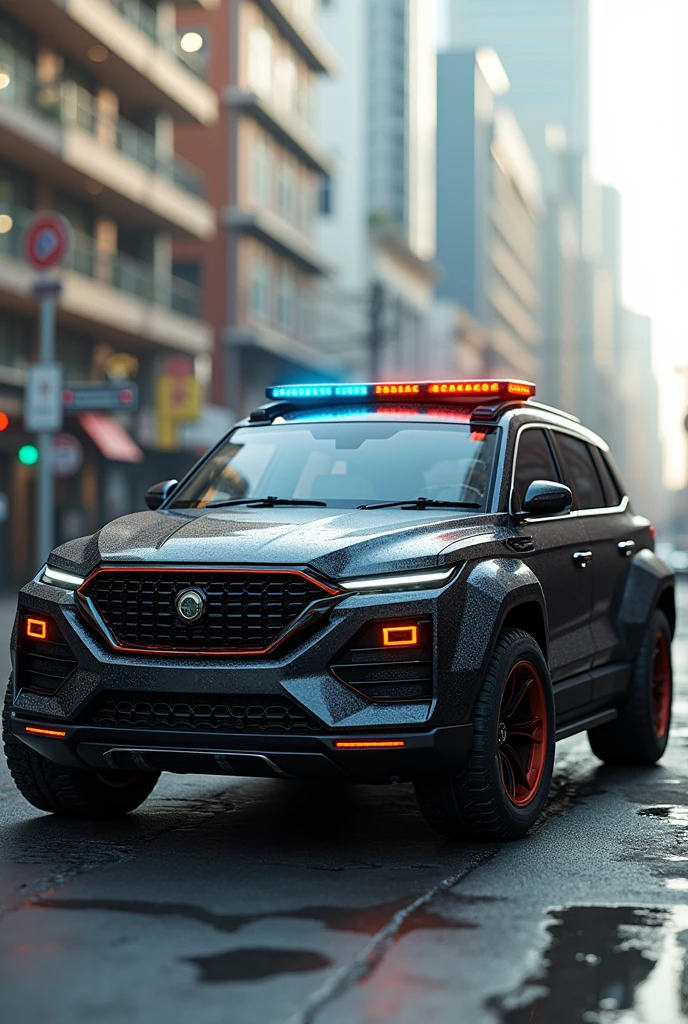 Imagine a Bullet Proof Police Car More Futuristic and with Indian Touch maybe a SUV with more Lights and 1000000 Percent Attractive