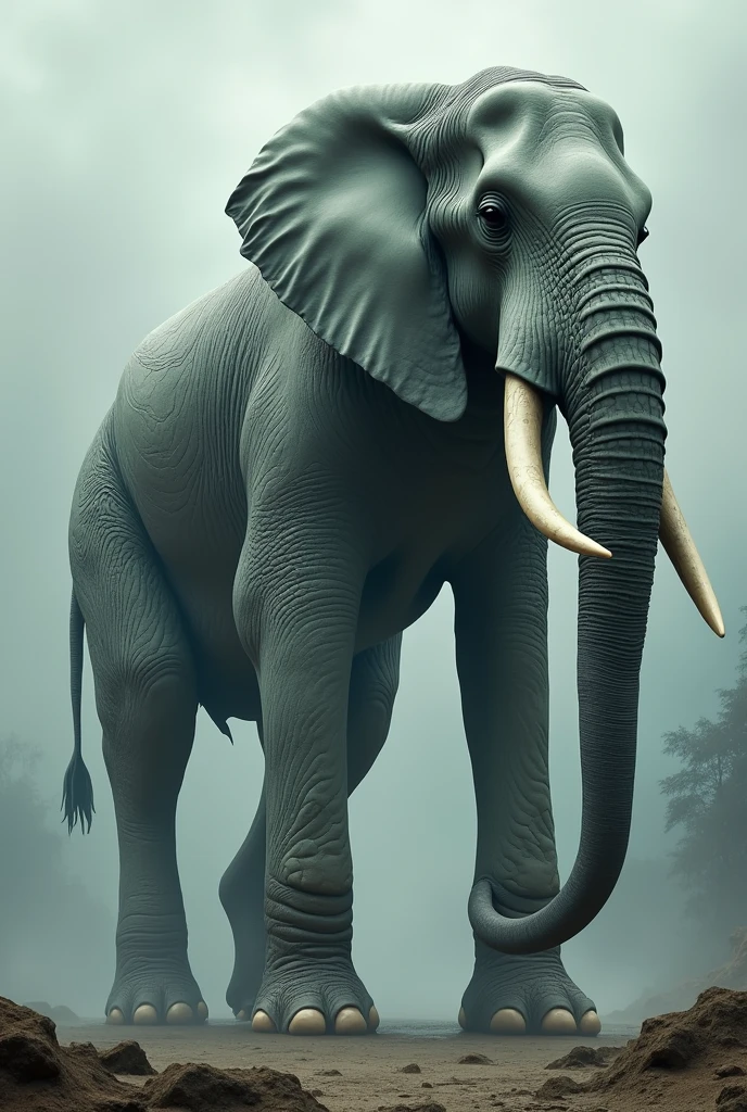 create an elephant mixed with a giraffe and a whale