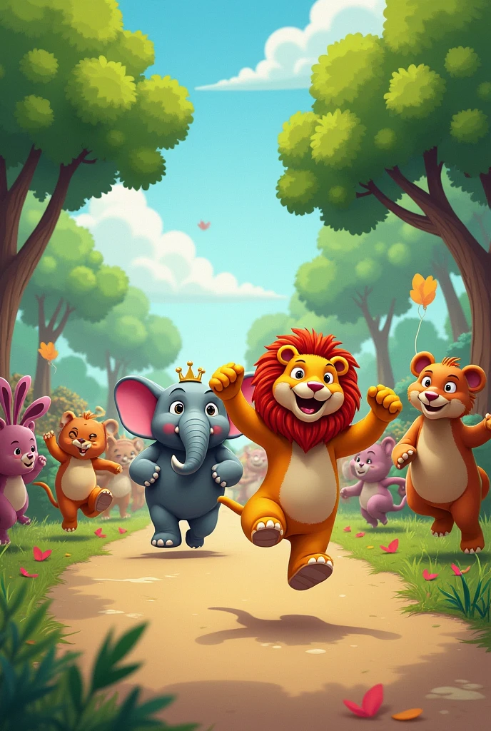 **Verse 1:**
(Chorus)
🎵 It's the silly animal parade,
They're marching down the lane, hooray!
With a hop, skip, and a jump,
They all join in the fun,
Come along and play,
In the silly animal parade! 🎵
**Verse 2:**
🎵 Here comes a lion, he's the king of the jungle,
But today he's dancing, he just can't stay humble!
With a roar so loud, he shakes the trees,
He’s got the rhythm, so clap along, please! 🎵
(Chorus)
🎵 It's the silly animal parade,
They're marching down the lane, hooray!
With a hop, skip, and a jump,
They all join in the fun,
Come along and play,
In the silly animal parade! 🎵
**Verse 3:**
🎵 Next is the elephant, stomping in the line,
Swinging his trunk, having a great time!
With a trumpet sound, he plays a tune,
Join in the fun, there's plenty of room! 🎵
(Chorus)
🎵 It's the silly animal parade,
They're marching down the lane, hooray!
With a hop, skip, and a jump,
They all join in the fun,
Come along and play,