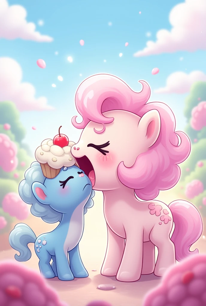 Fluffle Puff:Hello What are You? and Muffin:i'm Muffin! and Fluffle Puff:...Muffin😋Eating😀ATTACK! and Muffin:No! Fluffle! *Help me!* and Fluffle Puff GIF:*Muffin Eating Mouth My Little Pony* Like Flufflelicious!!!!!!