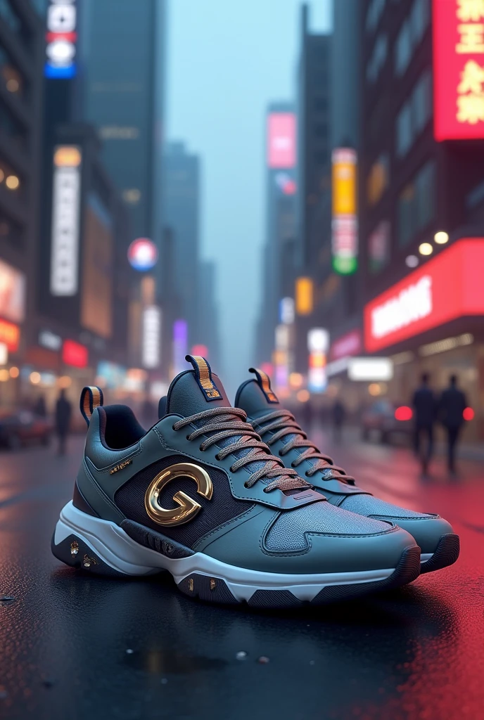Sneakers with letter G on the skin