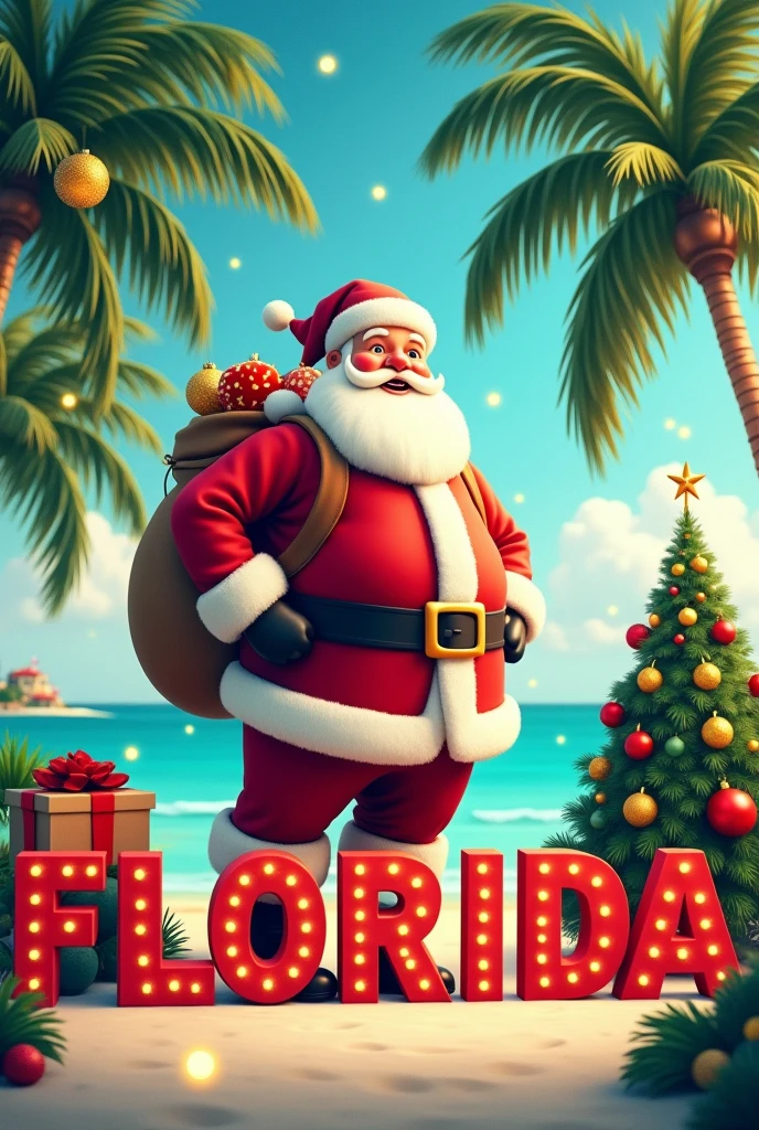 Christmas image containing Santa Claus and the word Florida 