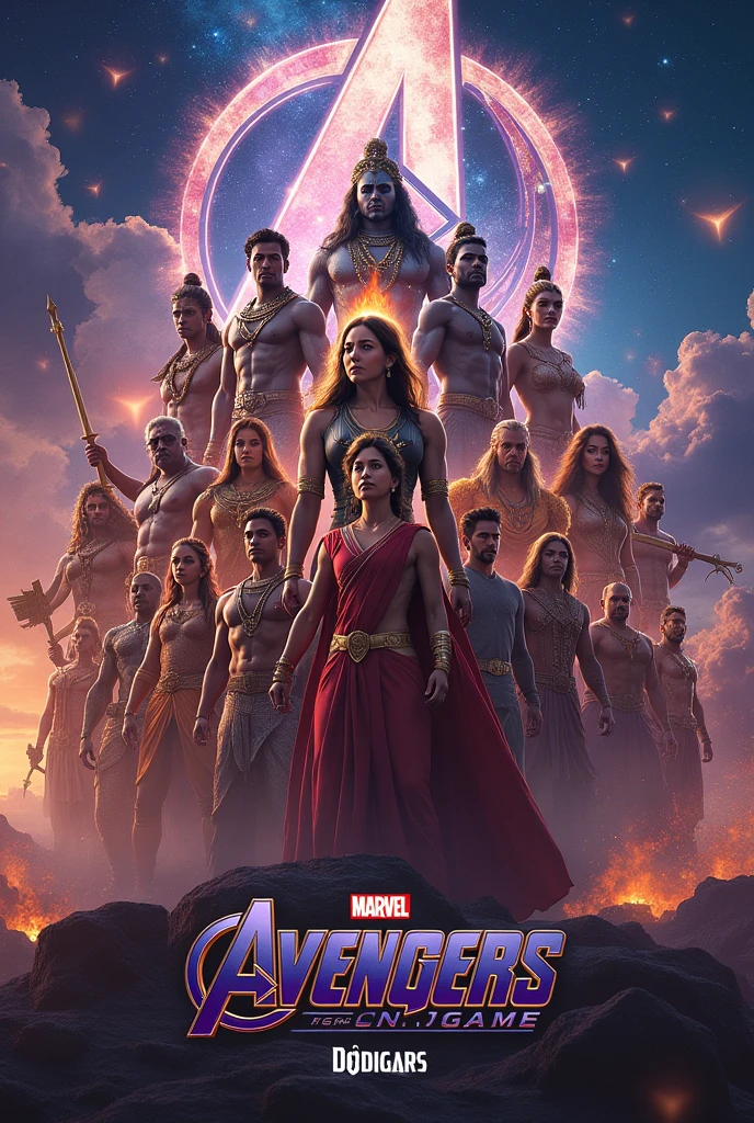 All sanatan gods stand together in Avengers endgame poster
