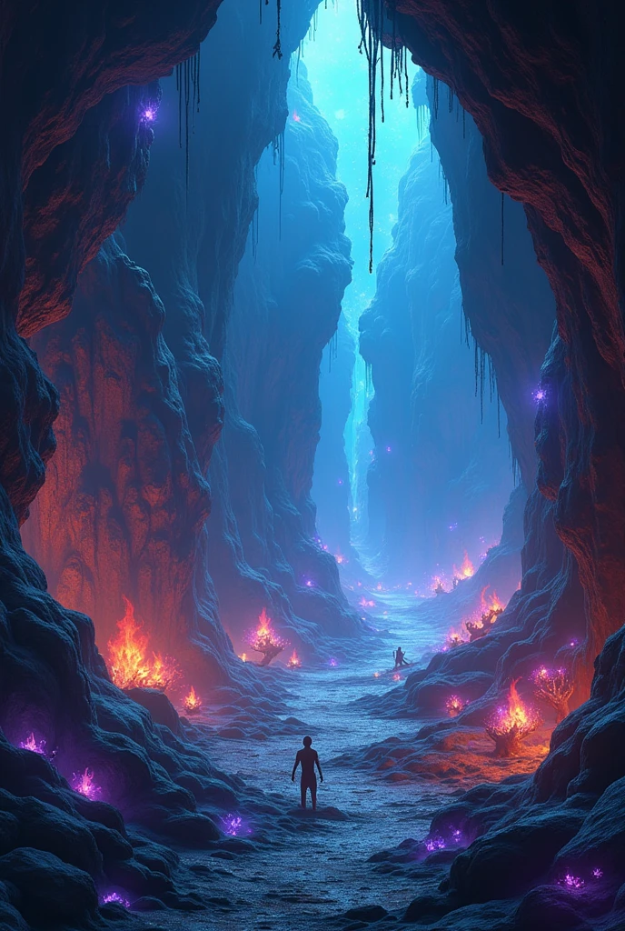generates an image in a dark cave animated more animated more colorful and animated more animated even more animated