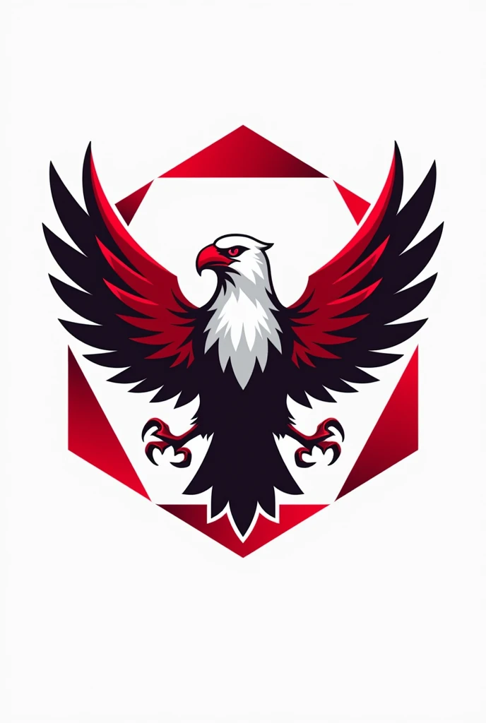 Logo for UPAEP team for a hexapod contest the llama team "HexaEagles" with the upaep logo in red and white and an eagle