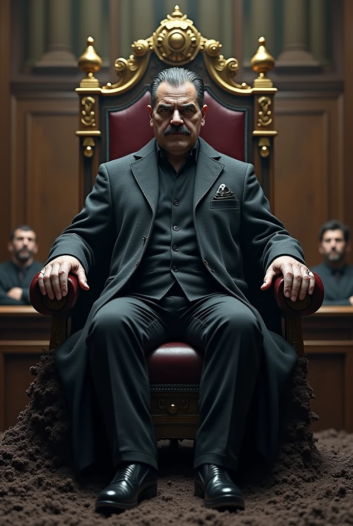 Draw Maduro, former president of Venezuela, as Voldemort, but with Maduro&#39;s mustache and features and his corresponding hair on a throne made of poop.  In a court of law The Minister of Magic, ally of the dark Lord Voldemort, declares that the Dark Lord has triumphed, while the will of the magical world is ignored, As Death Eaters have always done.
