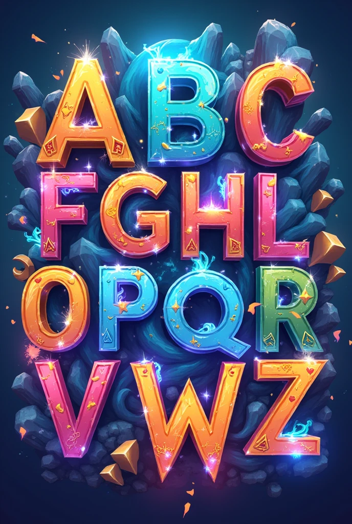 Stylized alphabet from mobile legends bang bang, without normal letters