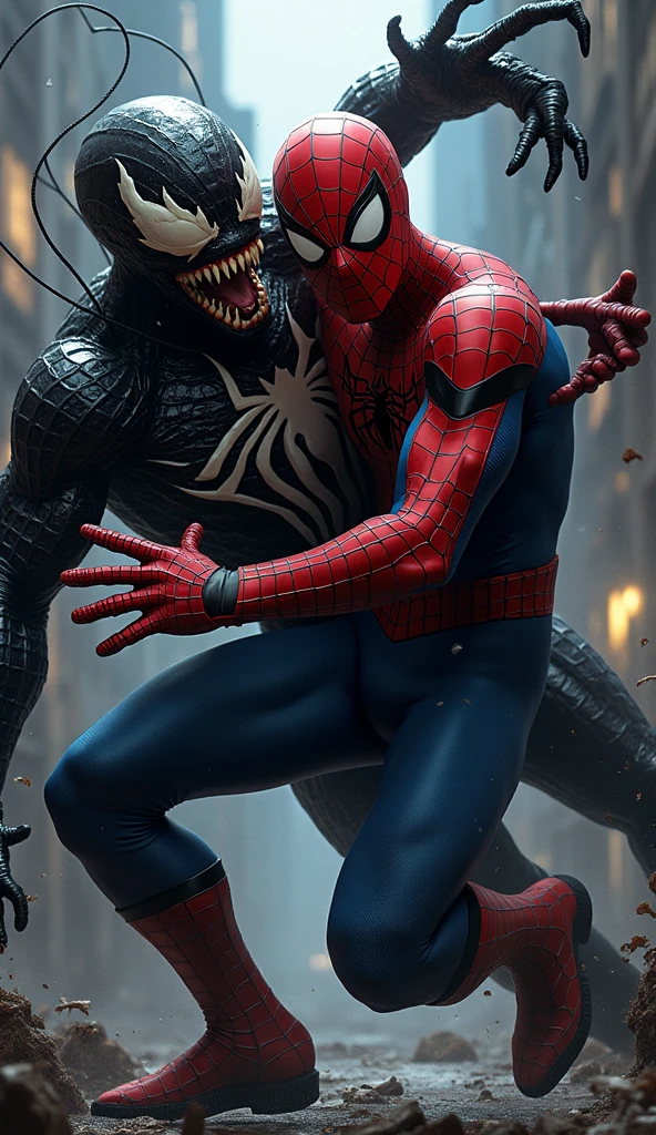Spider-Man fights with every fiber of his being, trying to maintain control as the creature feeds his darkest doubts and fears. Symbiosis leaves the body, Retro comic style artwork, perfect composition,hyperrealistic,super detailed,high quality,sharp focus,studio photo,intricate details,highly detailed