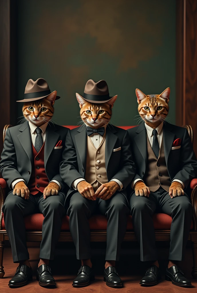 A classic oil painting depicting a group of cats dressed in formal attire, attending a fancy dinner party and discussing the latest catnip gossip. (masterpiece, award winning artwork) many details, extreme detailed, full of details, Wide range of colors, high Dynamic, mythp0rt