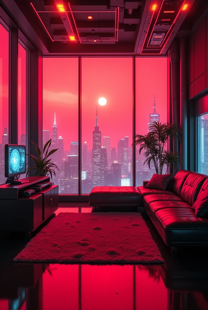 Red Cyberpunk Apartment.