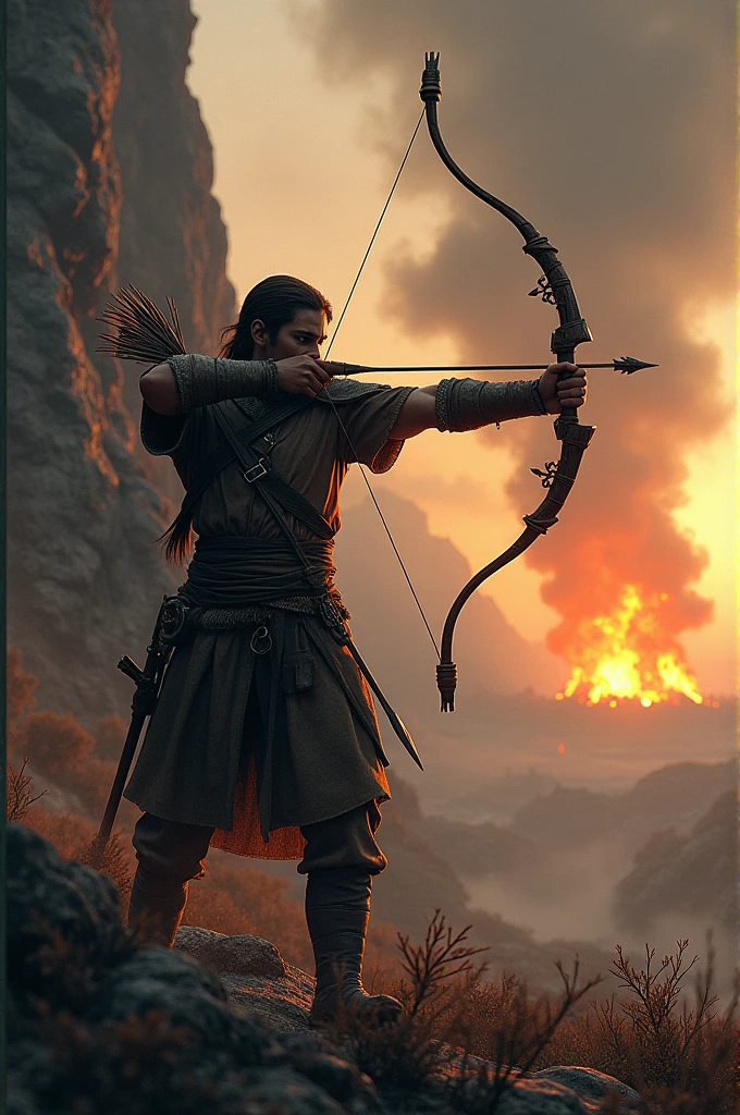 historical realistic fire symbolic archery