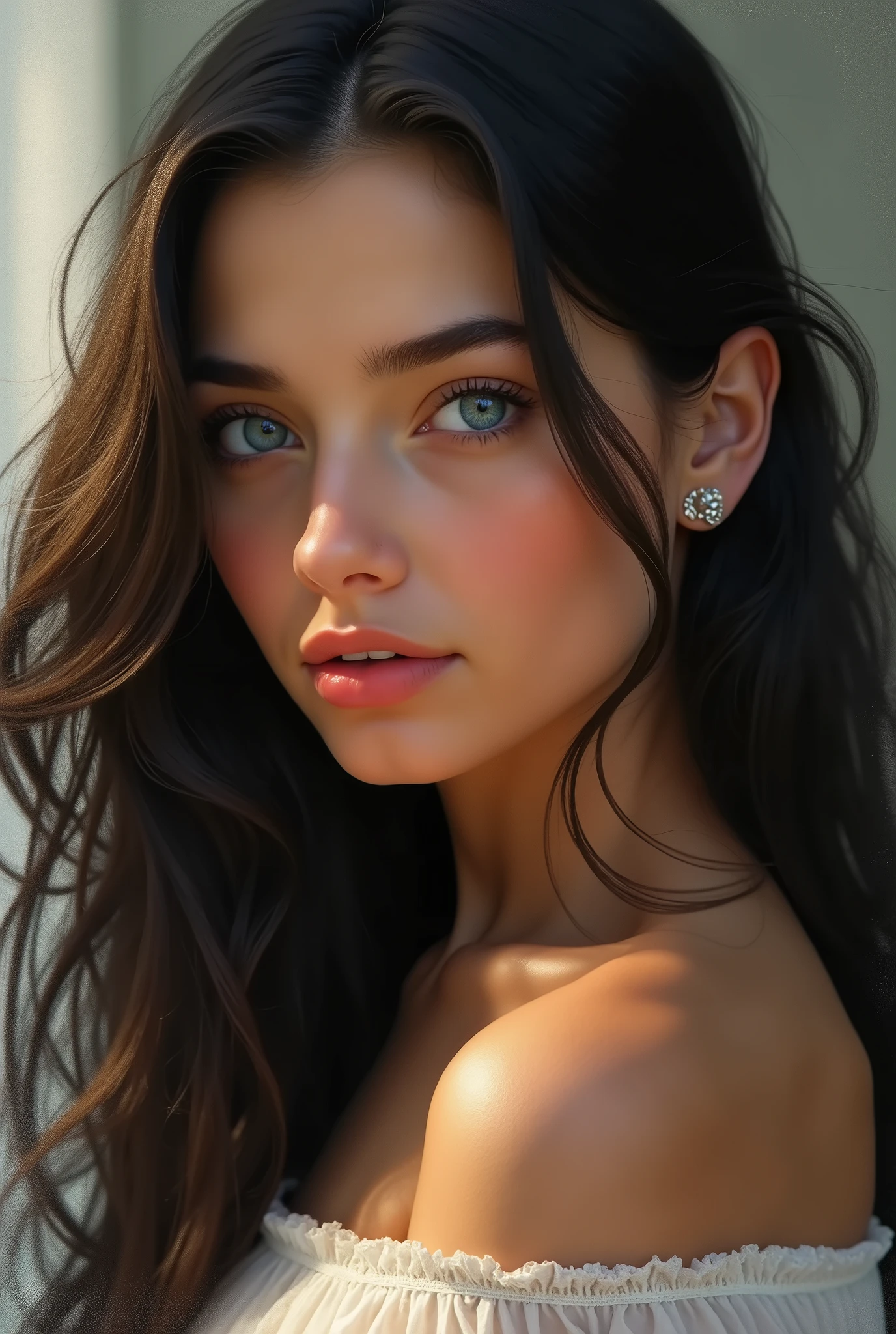 (32k:1.5, Highest quality, masterpiece, Ultra-high resolution), Professional camera work:1.6, Highly detailed skin and face textures:1.3, Captivating portrait:1.2, Very accurate, Very detailed, 1 adult female, ((Amazing night view from the rooftop:1.4, The moonlight at night illuminates my body)), (Satin Nightgown:0.7), Incredibly slim body, Sensual sitting position, sense of loss, Sadness, Expressions of sadness, (Big eyes that exude beautiful eroticism:0.4, Small face, A dreamy look:1.0, I love you with all my heart:0.8, Open your mouth a little, lipstick, Feel the beautiful eroticism:0.9), (Wet dark brown medium length hair), Candles, The chest is medium, Earrings, necklace, bracelet, (romantic, mysterious), Fair skin, elegant, Object of admiration, original, dramatic, Artistic, Innovative, Charm, Heartful, Fancy, sense of openness, sense of cleanliness, Special, exciting, Extreme, Tilt, ((Adult charm, Feminine charm, Hair blowing in the wind)