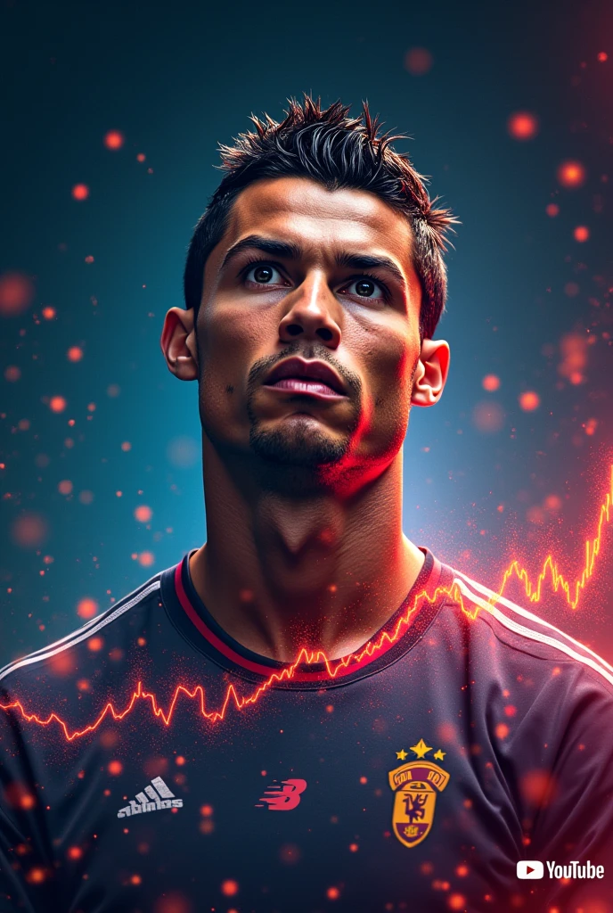 Ronaldo with a question mark and a graph showing the rapid growth.
"Ronaldo's YouTube Sensation: 20 Million Subscribers in a Single Day!"