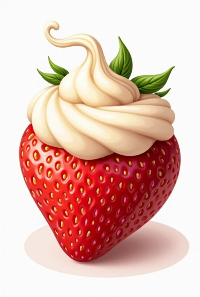 create a logo with a strawberry with white cream
