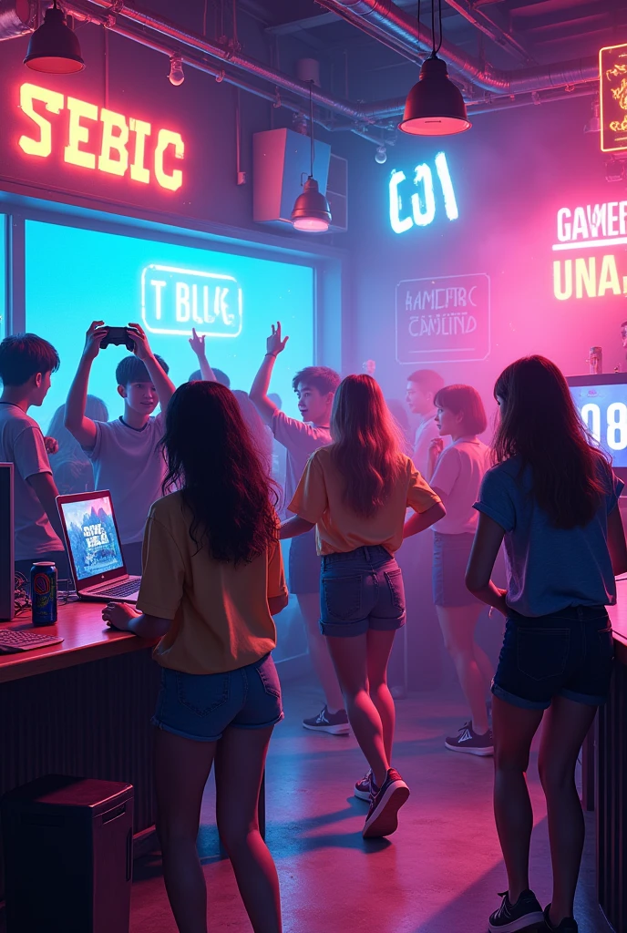 a dancing gamer cafe