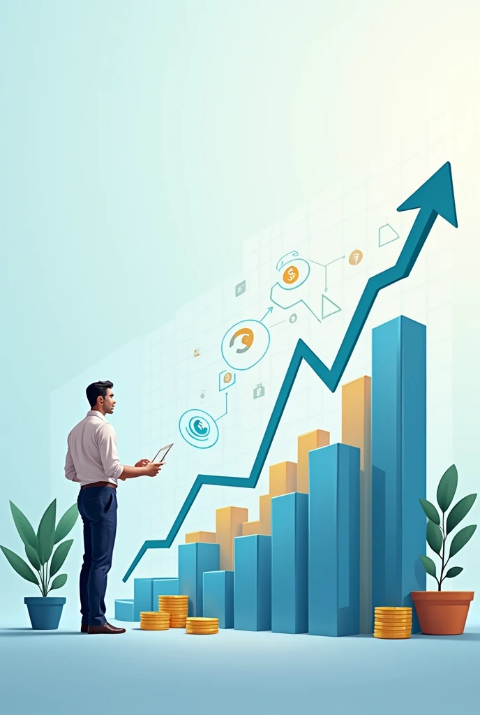 Graph or chart showing growth with a financial advisor of lic showing clearly.