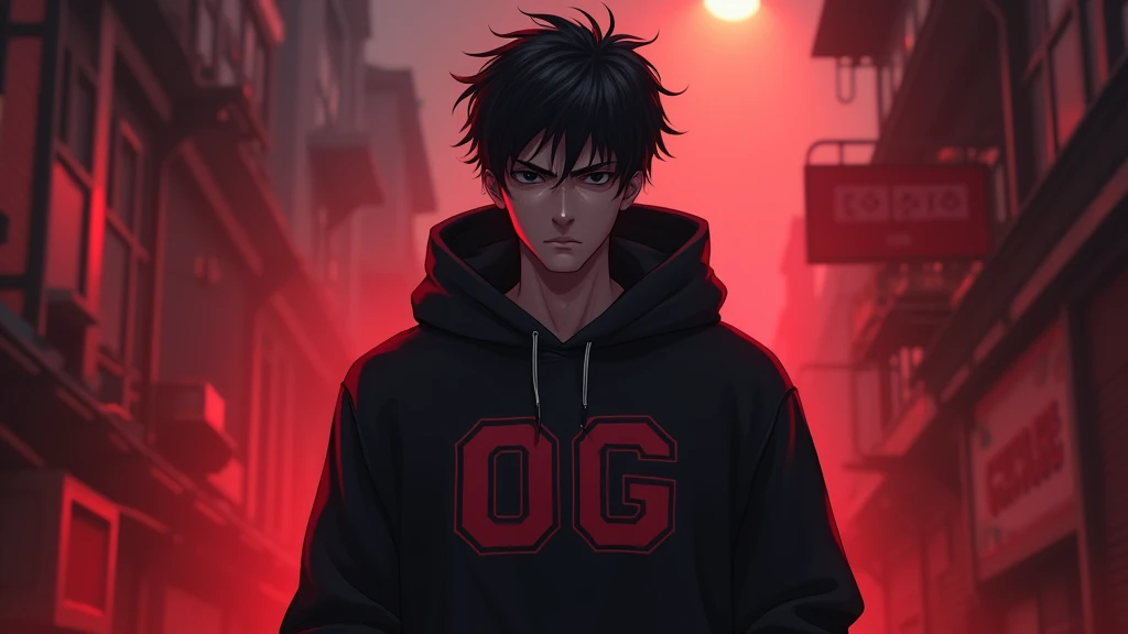 Uk drill wallpaper
with a hoodie that says "OG"
red colors and realistic anime style youtube header