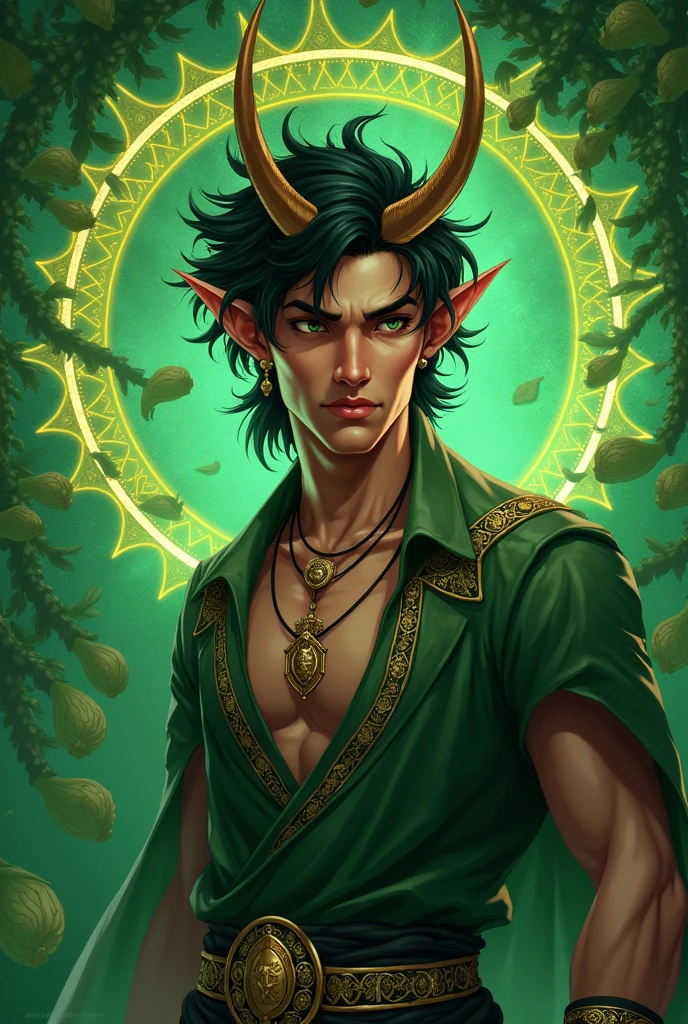 loki Indian version  green theme without horns and with human ears

