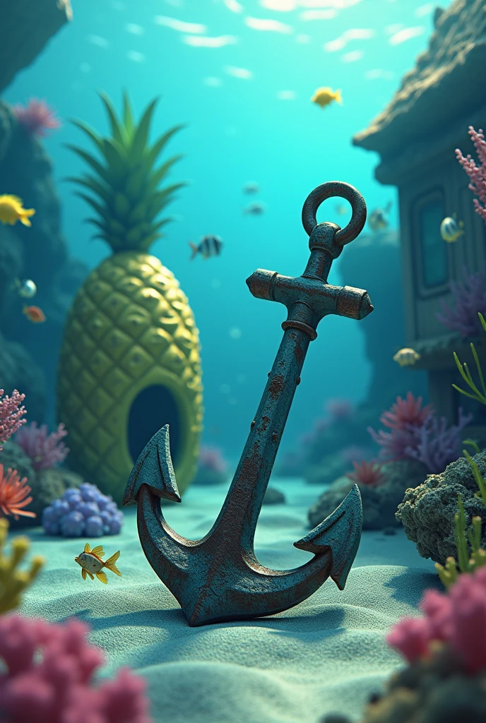 anchor under the sea between the spongebob’s house