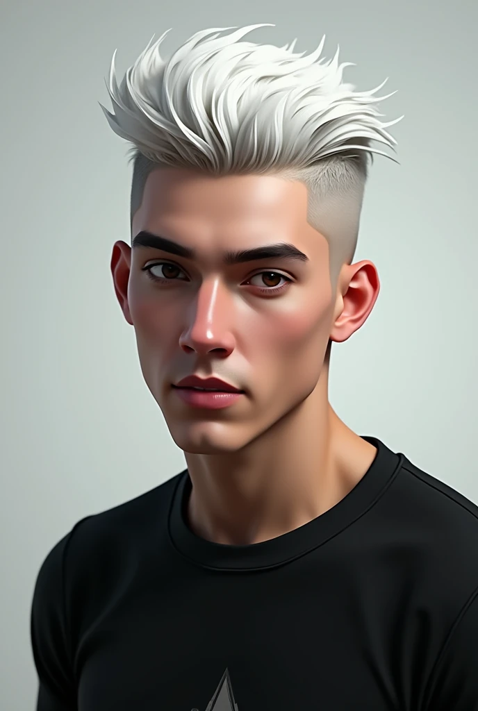 Free fire maxim boy black t-shirt and white hair like logo