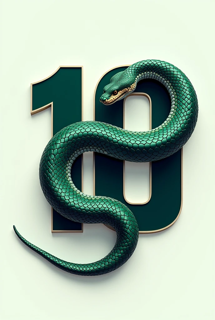 a snake wrapped around the number 10 for a team shirt, a better snake


