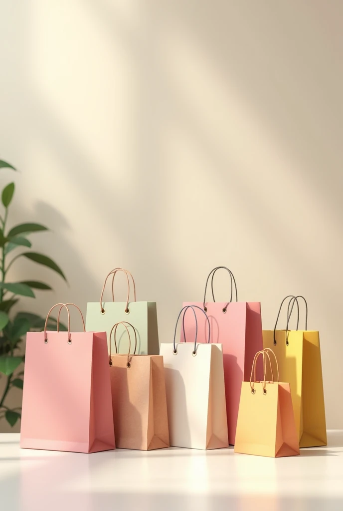 Shopping bags on the table 