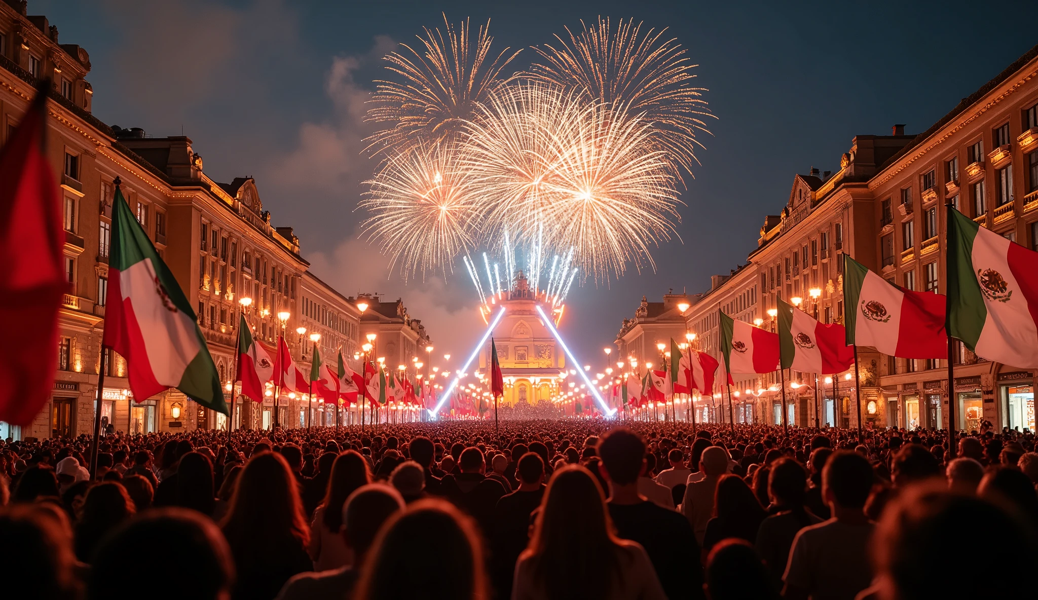 In September, Mexico dresses up to celebrate the Patriotic Month, a period full of festivities commemorating the country's struggle for independence. The streets are decorated with tricolor flags and lights, while the atmosphere is filled with joy and national pride. The most notable celebration occurs on September 15th, when at 11 o'clock at night, The president gives the famous "Cry of Independence" from the National Palace, an event that brings together thousands of citizens in the Plaza del Zócalo. During this night, Cheers to Mexico are heard, Typical dishes such as pozole and enchiladas are enjoyed, and fireworks are launched that light up the sky. Throughout the month, Other festivities are also celebrated, as the Day of the Children Heroes on September 13, remembering the bravery of the cadets in the defense of Chapultepec Castle. Popular festivals, Mariachi music and traditional dances fill the air with a festive spirit, making September an unforgettable month in Mexican culture.