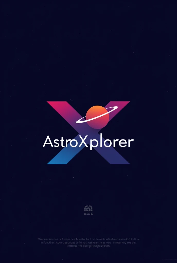 I&#39;m going to set up an astronomy group like NASA. Create a logo for the astronomy group. Add Saturn and have purple, blue and black colors with a more modern style with the name ASTROXPLORER and that it has the same symbol that is in the name of but in the name of ASTROXPLORER and that the name is in the middle like that, then put the name ASTROXPLORER and make it very beautiful with the stylized name. 