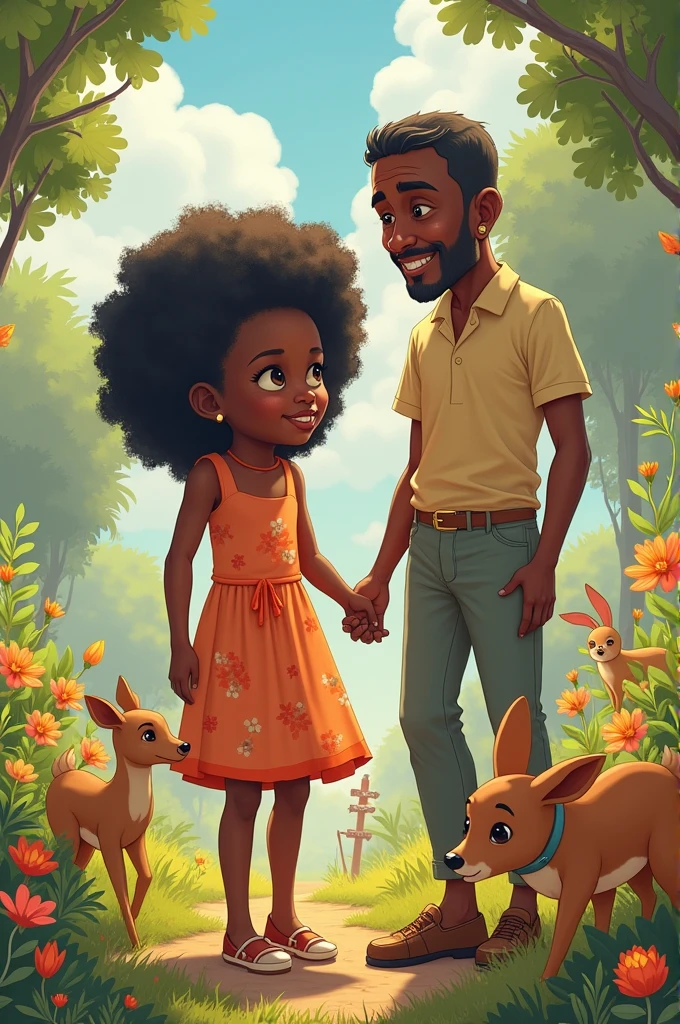 ((best quality)), ((masterpiece)), (detailed), perfect face
"I can already see myself In the new world With grandma Sandra And grandpa Raimundo"Crie uma ilustração sobre o verso acimaÉ A -yead imaando a vida eterna em um belo paraíso na TerraVovó Sandra, black woman with black hair rejuvenated with the appearance of 25 years old Grandma Raimundo, average brown man, also with a rejuvenated appearance of 25 yearsIn the background other happy families, happy to live in a world free of disease and evilAnd wild animals free and completely tame play with the childrenAll with simple and beautiful clothes Illustration: The New World of Children Imagine a vibrant and colorful scene that captures the essence of the verse “I can already see myself In the new world With grandma Sandra And grandpa Raimundo”. In the center of the illustration, A two-year-o witradiasmile and eyes shining with joy, is holding hands with grandma Sandra and grandpa Raimundo.
Grandma Sandra is a black woman, with voluminous black hair, lush and rejuvenated, as if I were only 2. She is dressed in a simple dress, but beautiful, with bright colors and flower prints that reflect the joy of life. Your gaze is full of love and affection, as she leans towards the child, sharing a special moment.
Grandpa Raimundo, an average brown man, also rejuvenated, wear a light shirt and comfortable pants. He smiles broadly, with an expression of wisdom and peace, while playing with a small dog next to you. Your presence transmits security and joy, as if he were the protector of the family's happiness.
Ao fundo, other families are scattered, all happy and radiant, living in harmony. Children play freely, running among colorful flowers and fruit trees. There are no signs of disease or evil; the environment is full of love and joy.
wild animals, like deer and rabbits, are playing gently with the children, symbolizing peace and connection between all creatures