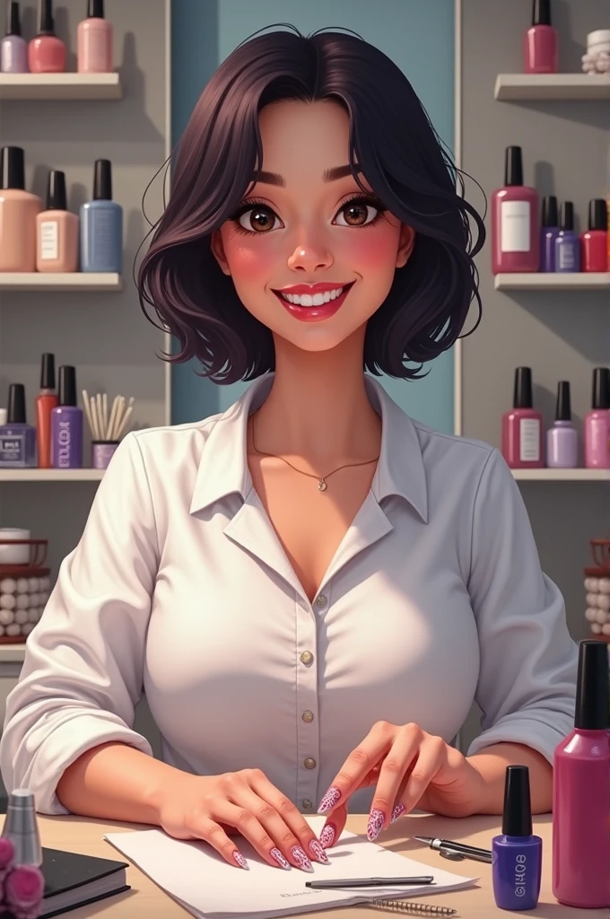 fat woman who works with nails