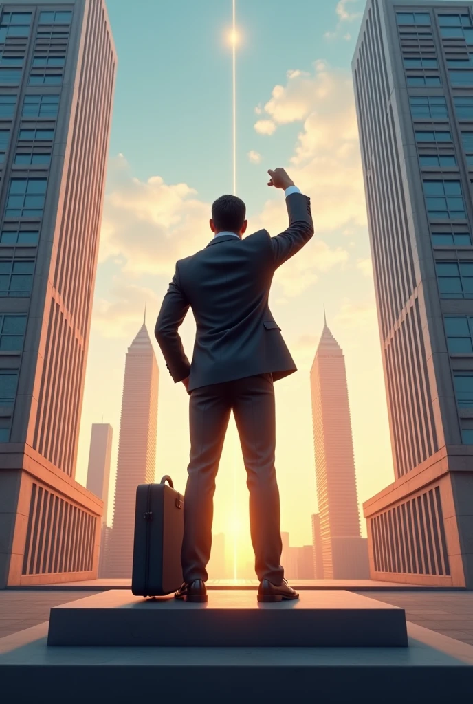 Combination of insurance and investment icon or a person achieving financial milestone