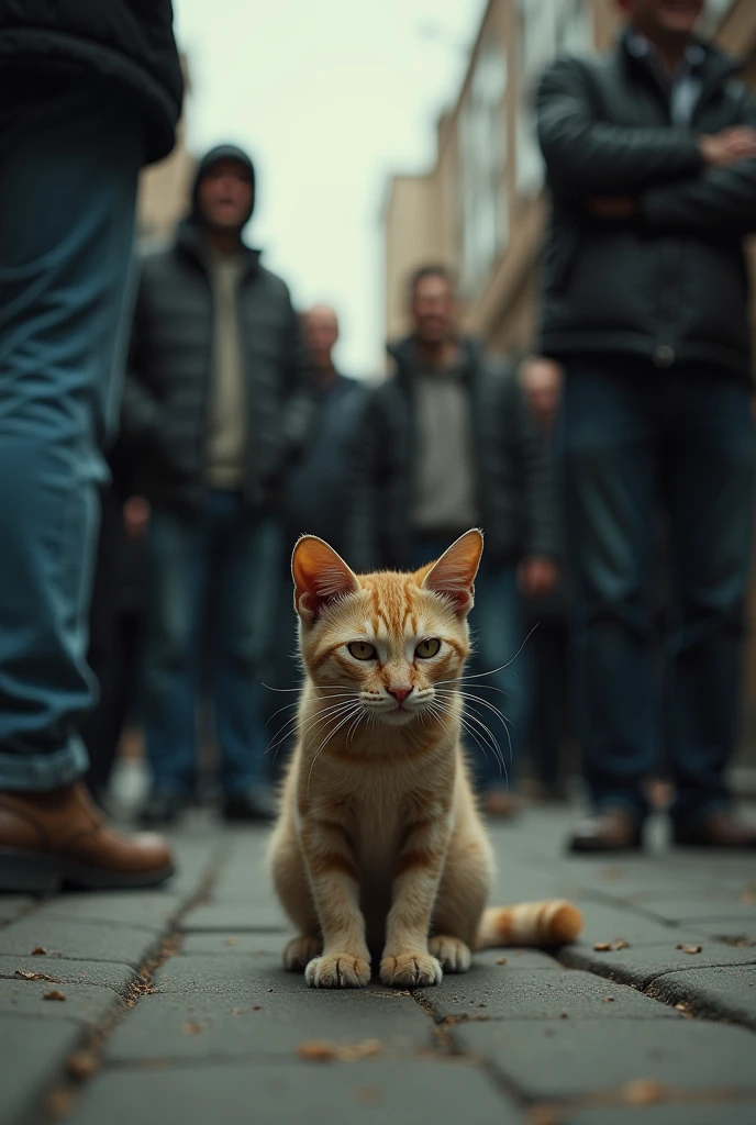 weak cat some people laughing cat so sad for that
