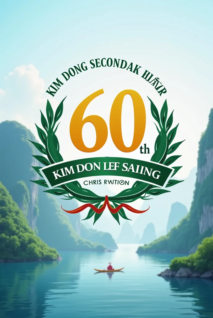 Drawing a logo to celebrate the 60th anniversary of Kim Dong Secondary School in Ha Long City, Quang Ninh Province