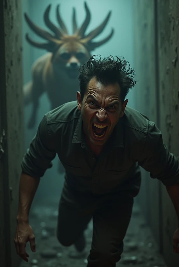 ((((((((((fox with nine tails))))))))))A scene of a man going berserk. It's like a horror movie.
