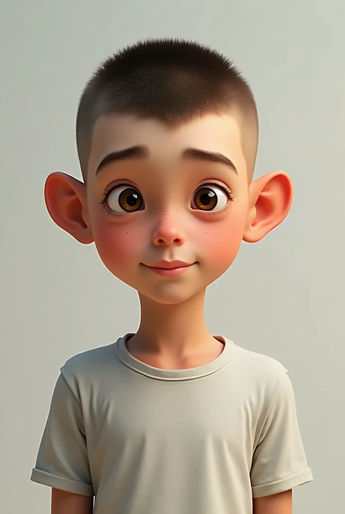Slim kid around 16,wide ears,with buzzcut