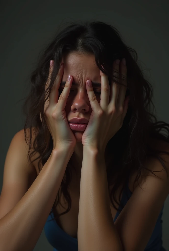 A woman being raped,she is crying 