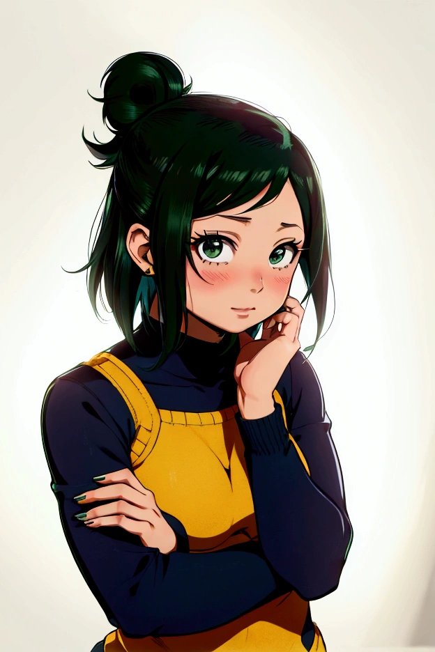 (inko midoriya),(BNHA),(young she is slim, pretty, and young woman who has short hair with a ponytail on the left side.)