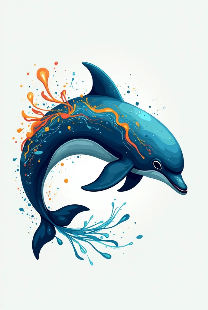 Logo showing art on a dolphin