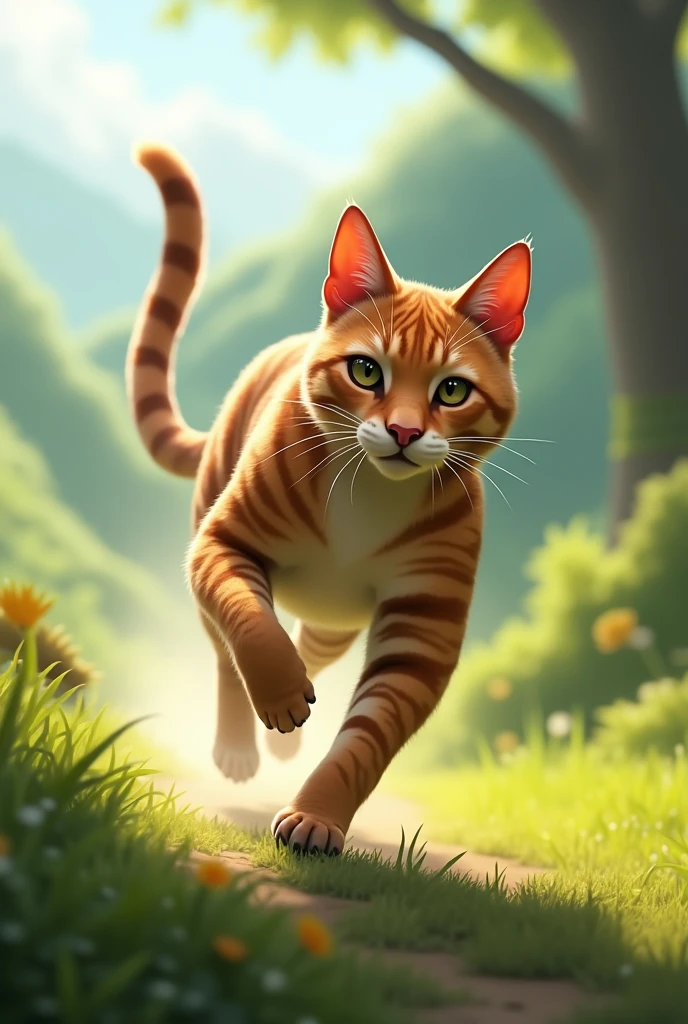 cat running