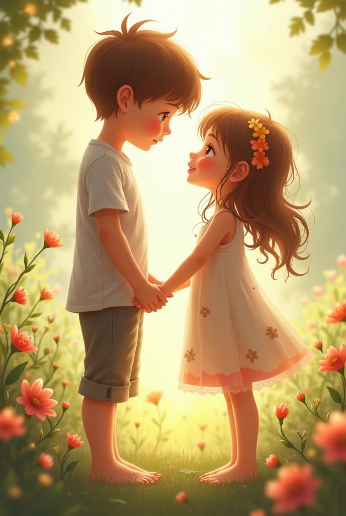A boy holding a girls hand