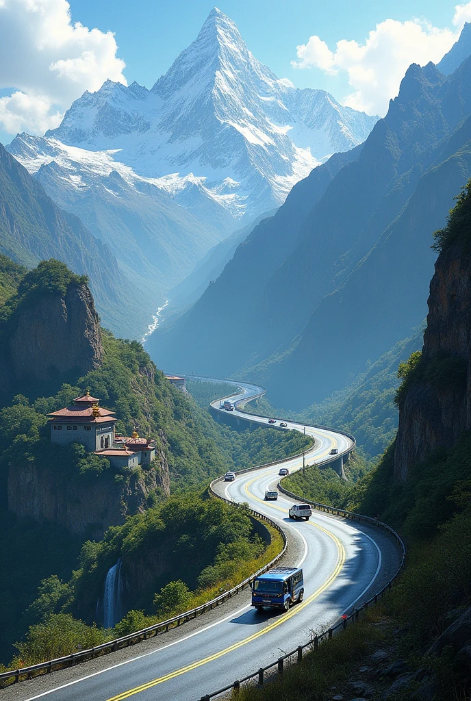 Highway in Nepal to post as a story in Instagram 
