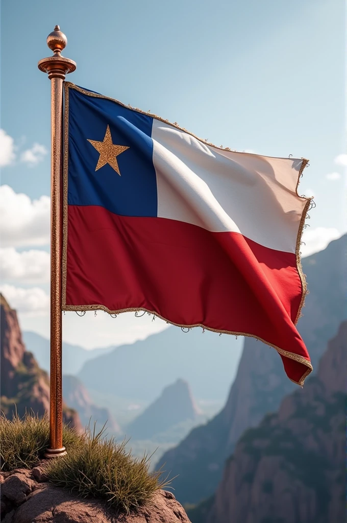 Chilean flag with copper