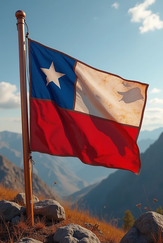 Chilean flag with copper