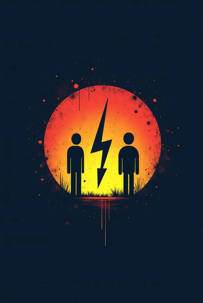 a logo with the meaning of social inclusion for the blind in electricity with these colors #484fa2 #c75c61 #f7bf3e