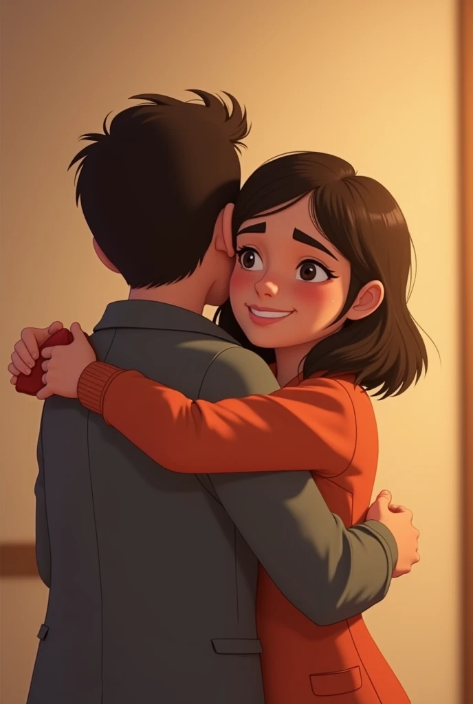 @Escorpiana💜:generates a video of the people in the photo hugging, hug between the person on the right and the left, keep the same original features