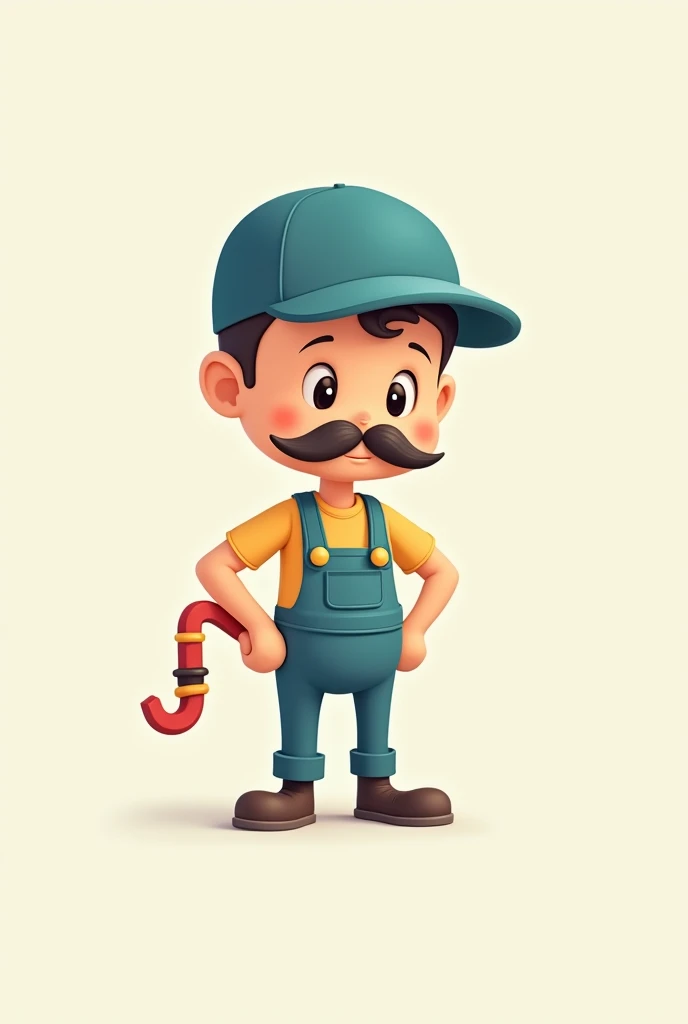 A skinny animated plumber without a mustache as a logo