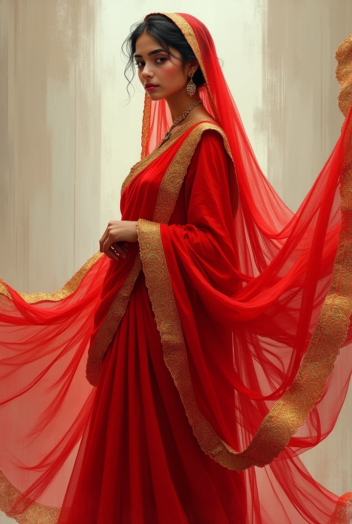 young parveen shakir wear red banarasi saree