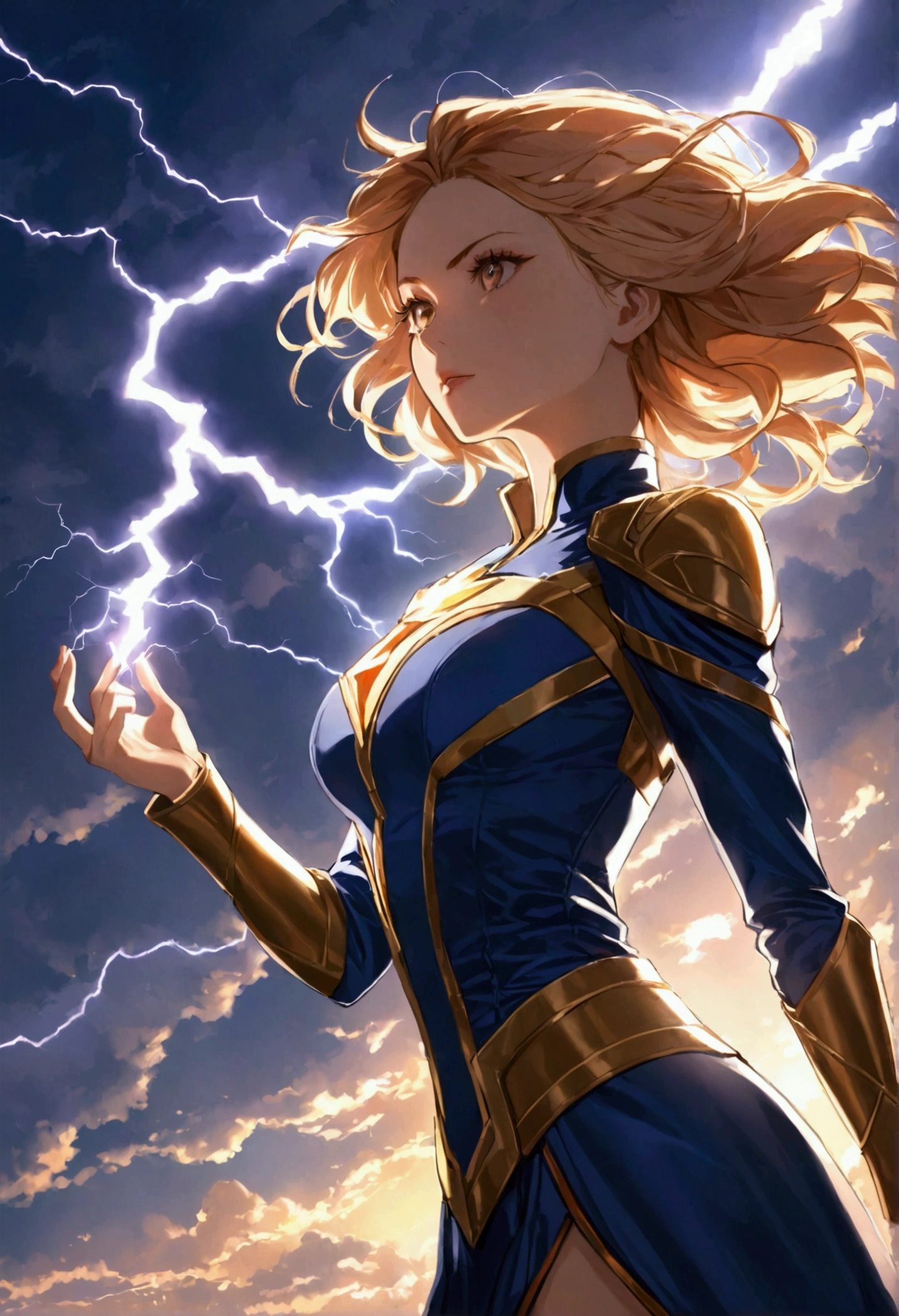 holding lightning