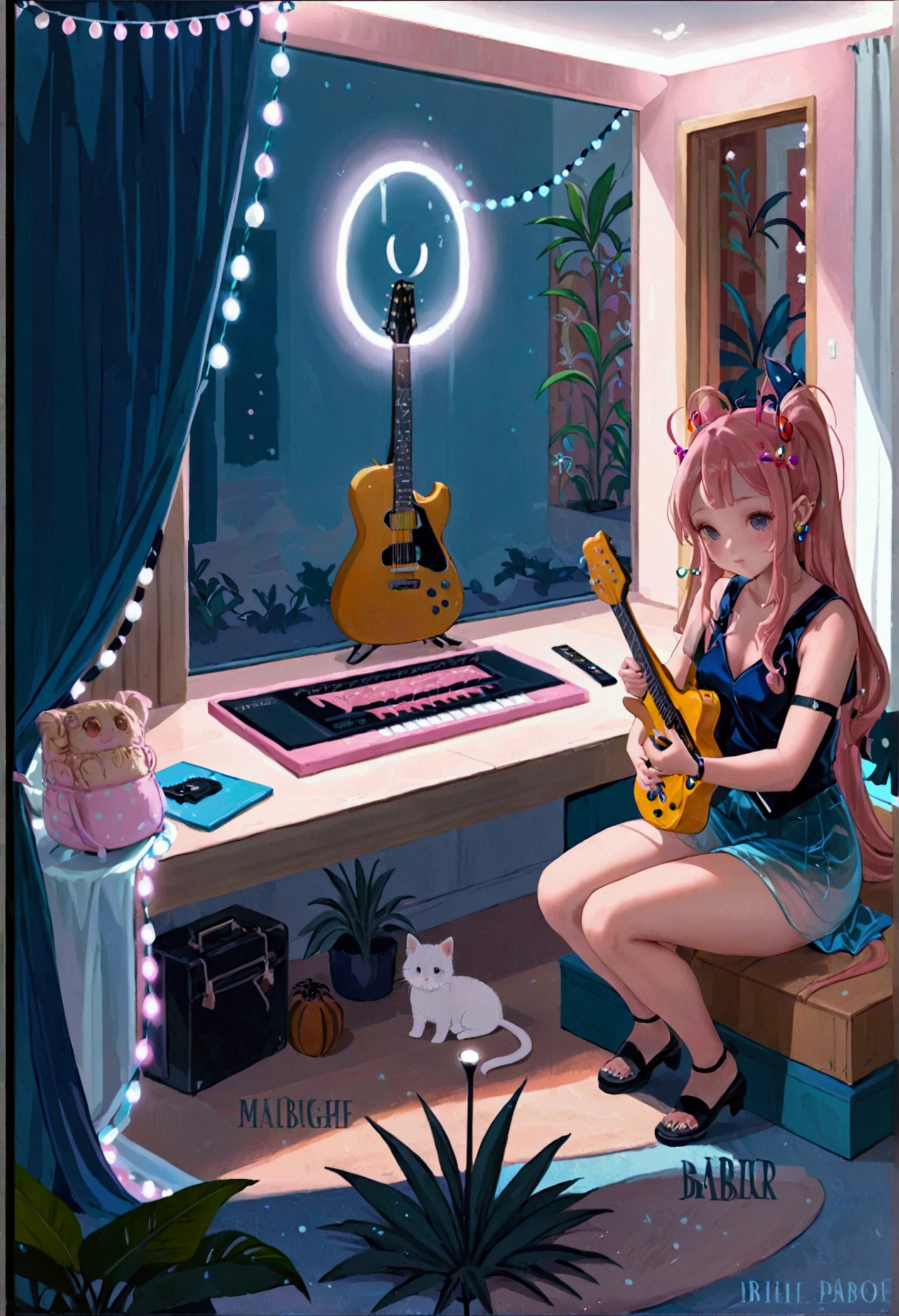 with a guitar in hand