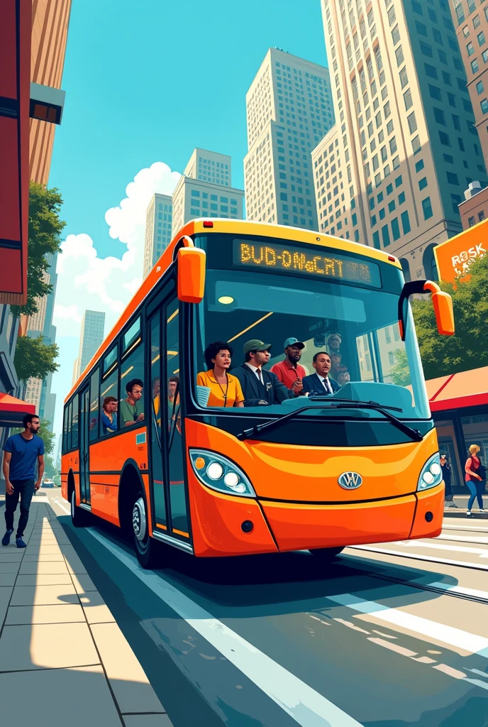 Make a drawing of a bus